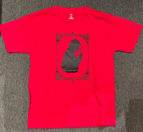 Sherlock Holmes T-Shirt- Black on Red