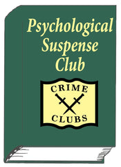 Drawing of book with green cover titled "Psychological Suspense Club"