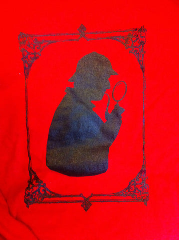 Sherlock T-Shirt- Black on Red