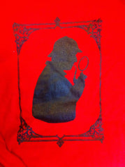 Sherlock T-Shirt- Black on Red