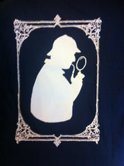 Sherlock T-Shirt - White on Navy